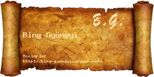 Bing Gyöngyi névjegykártya